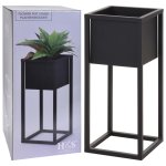 Home&styling home&styling pot de fleurs sur pied m�tal noir 50 cm