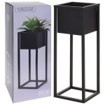 Home&styling pot de fleurs sur pied mtal noir 60 cm