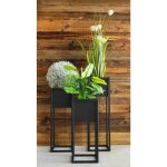 Home&styling pot de fleurs sur pied métal noir 70 cm Home&styling pot de fleurs sur pied métal noir 70 cm