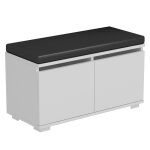 Homemania armoire  chaussures et pouf drago 80x35x42 cm blanc et noir