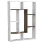 Homemania bibliothque liam 100x22x136 cm blanc et noyer