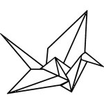 Homemania dcoration murale grue origami 41x33 cm mtal noir