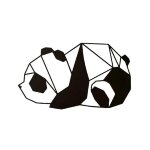 Homemania d�coration murale panda 52x31 cm acier noir