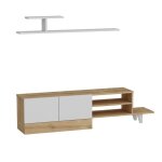 Homemania ensemble de meuble tv derin 159, 5x31, 5x40 cm blanc et ch�ne