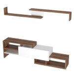 Homemania ensemble de meuble tv fenice 150x27x45 cm blanc et bois Homemania ensemble de meuble tv fenice 150x27x45 cm blanc et bois