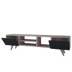 Homemania meuble tv dore 160x29, 7x40, 6 cm noir et noyer Homemania meuble tv dore 160x29, 7x40, 6 cm noir et noyer
