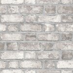 Homestyle papier peint brick wall gris et blanc cass
