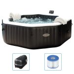 Intex baignoire de massage � bulles octogonale 218x71 cm 6 personnes