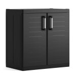 Keter armoire de rangement basse detroit xl noir
