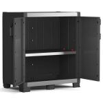 Keter armoire de rangement basse garage xl noir et argent 99 cm
