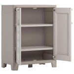 Keter armoire de rangement basse gulliver beige et marron 100 cm