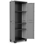 Keter armoire de rangement avec tagres stilo gris et noir 173 cm