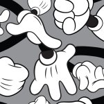 Kids at home papier peint mickey handshake blanc et gris Kids at home papier peint mickey handshake blanc et gris