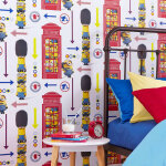 Kids at home papier peint minions hello blanc Kids at home papier peint minions hello blanc