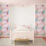 Kids at home papier peint pretty as a princess rose et bleu Kids at home papier peint pretty as a princess rose et bleu