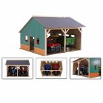Kids globe hangar de ferme pour tracteurs jouet chelle 1:16 bois 610338