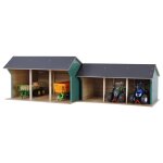 Kids globe hangar de ferme pour tracteurs jouet petit 1:32 bois 610192