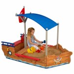 Kidkraft bac  sable bateau de pirates extrieur avec auvent bois 00128