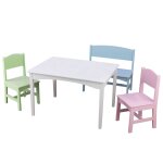 Kidkraft ensemble de table et chaises avec banc pour enfants pastel