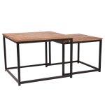 Label51 ensemble de 2 tables basses couple bois / noir