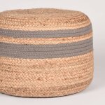 Label51 pouf jute tress gris et naturel
