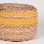Label51 pouf jute tress jaune et naturel