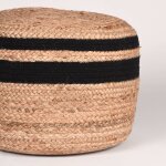 Label51 pouf jute tress noir et naturel