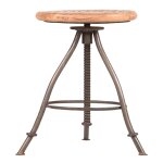 Label51 tabouret jaipur 35x35x46 - 75 cm bois / acier brûlé Label51 tabouret jaipur 35x35x46 - 75 cm bois / acier brûlé