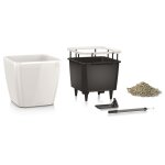 Lechuza jardinire quadro 28 ls all - in - one blanc brillant 16140
