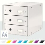 Leitz armoire  tiroirs wow blanc 3 tiroirs