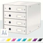 Leitz armoire  tiroirs wow blanc 4 tiroirs