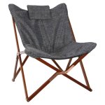 Lesli living chaise papillon 73x85x95 cm gris et marron