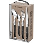 Lou laguiole ensemble de coutellerie 24 pcs tradition anthracite