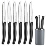 Lou laguiole kit de couteaux à steak avec bloc jet 6 pcs noir ciel Lou laguiole kit de couteaux à steak avec bloc jet 6 pcs noir ciel