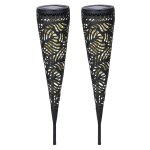 Luxform lampes solaires à led torche de jardin jersey 2 pcs métal Luxform lampes solaires à led torche de jardin jersey 2 pcs métal