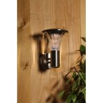 Luxform lampe solaire murale led de jardin reims acier inoxydable