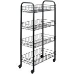 Metaltex chariot de cuisine avec 4 paniers pisa noir
