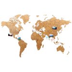 Mimi innovations dcor de carte du monde murale puzzle marron 150x90cm