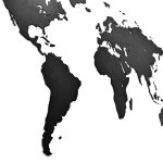 Mimi innovations d�coration carte du monde murale bois noir 130x78 cm