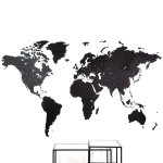 Mimi innovations d�coration carte du monde murale bois noir 280x170 cm