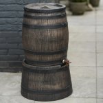 Nature support de baril d'eau de pluie aspect de bois 45x28, 5cm marron