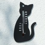 Nature thermomtre mural d'extrieur chat noir