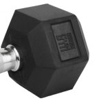 Orange gym haltre hexagonale 18 kg noir
