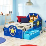 Paw patrol lit pour tout petits avec tiroirs 145x68x77 cm bleu