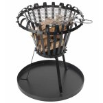 Perel brasero avec bac  cendres rond noir bb650