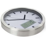 Perel horloge murale 25 cm blanc et argent