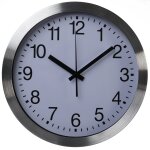 Perel horloge murale 30 cm blanc et argent