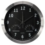 Perel horloge murale 35, 5 cm noir et argent