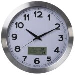 Perel horloge murale 35 cm blanc et argenté Perel horloge murale 35 cm blanc et argenté