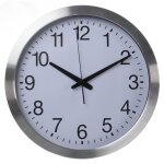 Perel horloge murale 40 cm blanc et argenté Perel horloge murale 40 cm blanc et argenté